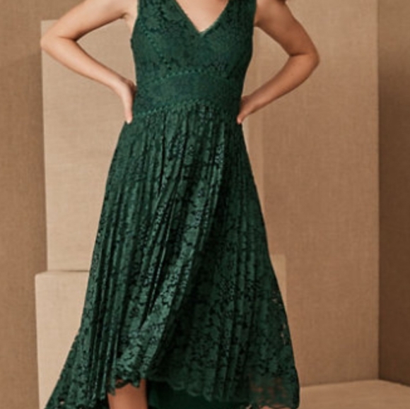 BHLDN Perri Lace V-neck Dress in Cactus size 16 - Picture 1 of 7